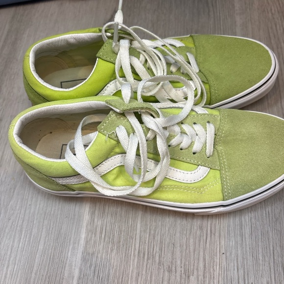 Vans Lime Green and White Sneakers - Picture 2 of 6